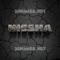 nissha in Cracked Stone style - 3D name wallpaper