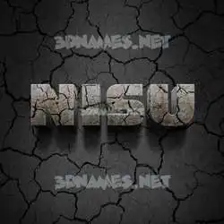 nisu in Cracked Stone style - 3D name wallpaper