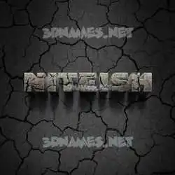 niteish in Cracked Stone style - 3D name wallpaper
