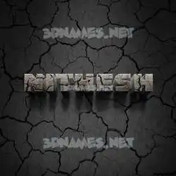 nithesh in Cracked Stone style - 3D name wallpaper