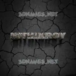 nithinroy in Cracked Stone style - 3D name wallpaper