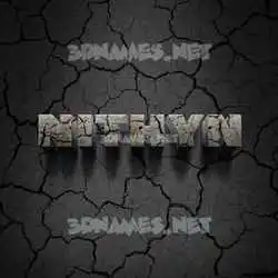 nithyn in Cracked Stone style - 3D name wallpaper