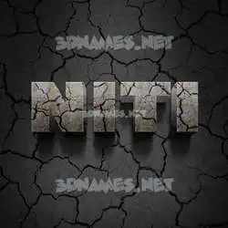 niti in Cracked Stone style - 3D name wallpaper
