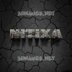 nitixa in Cracked Stone style - 3D name wallpaper