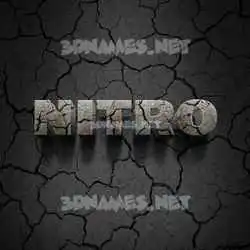 nitro in Cracked Stone style - 3D name wallpaper