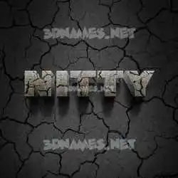 nitty in Cracked Stone style - 3D name wallpaper