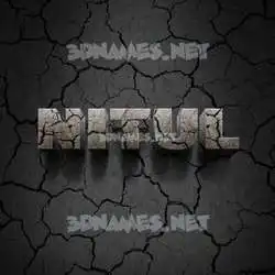 nitul in Cracked Stone style - 3D name wallpaper