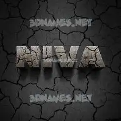 niva in Cracked Stone style - 3D name wallpaper