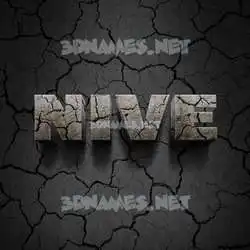 nive in Cracked Stone style - 3D name wallpaper