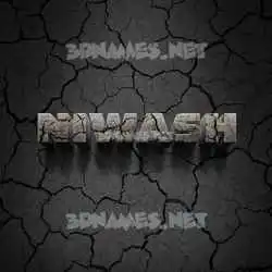 niwash in Cracked Stone style - 3D name wallpaper