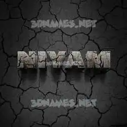 niyam in Cracked Stone style - 3D name wallpaper