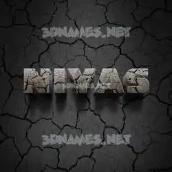 niyas in Cracked Stone style - 3D name wallpaper