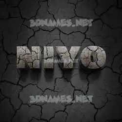 niyo in Cracked Stone style - 3D name wallpaper