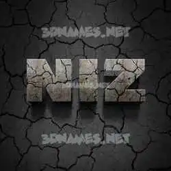 niz in Cracked Stone style - 3D name wallpaper