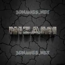 nizami in Cracked Stone style - 3D name wallpaper