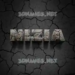 nizia in Cracked Stone style - 3D name wallpaper