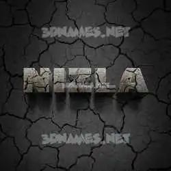 nizla in Cracked Stone style - 3D name wallpaper