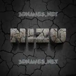 nizu in Cracked Stone style - 3D name wallpaper