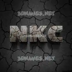 nkc in Cracked Stone style - 3D name wallpaper