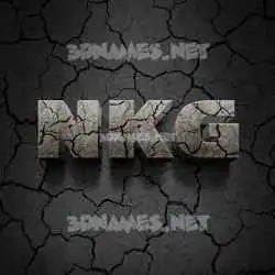 nkg in Cracked Stone style - 3D name wallpaper