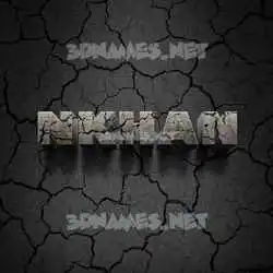 nkhan in Cracked Stone style - 3D name wallpaper