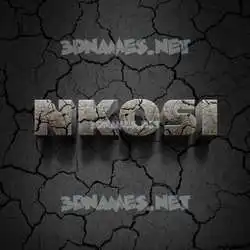 nkosi in Cracked Stone style - 3D name wallpaper