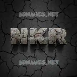 nkr in Cracked Stone style - 3D name wallpaper