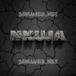 nkuja in Cracked Stone style - 3D name wallpaper
