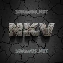 nkv in Cracked Stone style - 3D name wallpaper