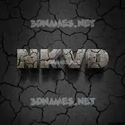nkvd in Cracked Stone style - 3D name wallpaper