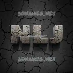 nlj in Cracked Stone style - 3D name wallpaper