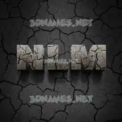 nlm in Cracked Stone style - 3D name wallpaper