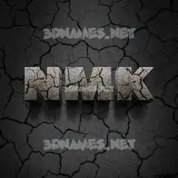 nmk in Cracked Stone style - 3D name wallpaper