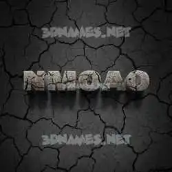 nmoao in Cracked Stone style - 3D name wallpaper