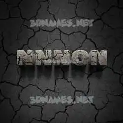 nnnon in Cracked Stone style - 3D name wallpaper