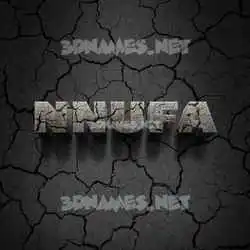 nnufa in Cracked Stone style - 3D name wallpaper