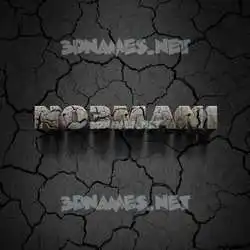 no3mani in Cracked Stone style - 3D name wallpaper