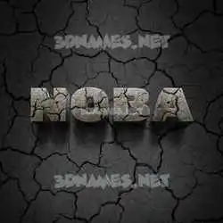 noba in Cracked Stone style - 3D name wallpaper