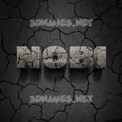 nobi in Cracked Stone style - 3D name wallpaper
