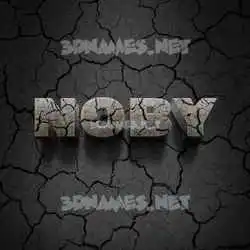 noby in Cracked Stone style - 3D name wallpaper