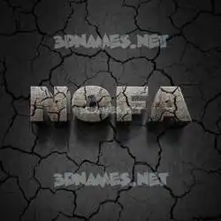 nofa in Cracked Stone style - 3D name wallpaper