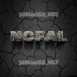 nofal in Cracked Stone style - 3D name wallpaper