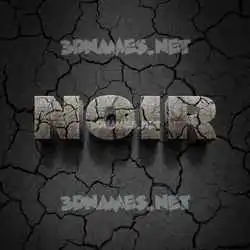 noir in Cracked Stone style - 3D name wallpaper