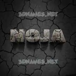 noja in Cracked Stone style - 3D name wallpaper