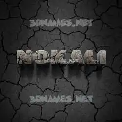 nokali in Cracked Stone style - 3D name wallpaper