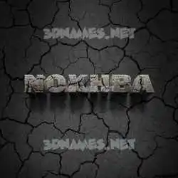 nokhba in Cracked Stone style - 3D name wallpaper