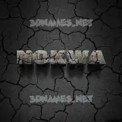 nokwa in Cracked Stone style - 3D name wallpaper