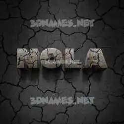 nola in Cracked Stone style - 3D name wallpaper