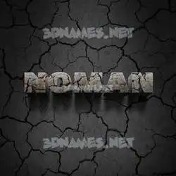 noman in Cracked Stone style - 3D name wallpaper