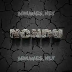 nondu in Cracked Stone style - 3D name wallpaper